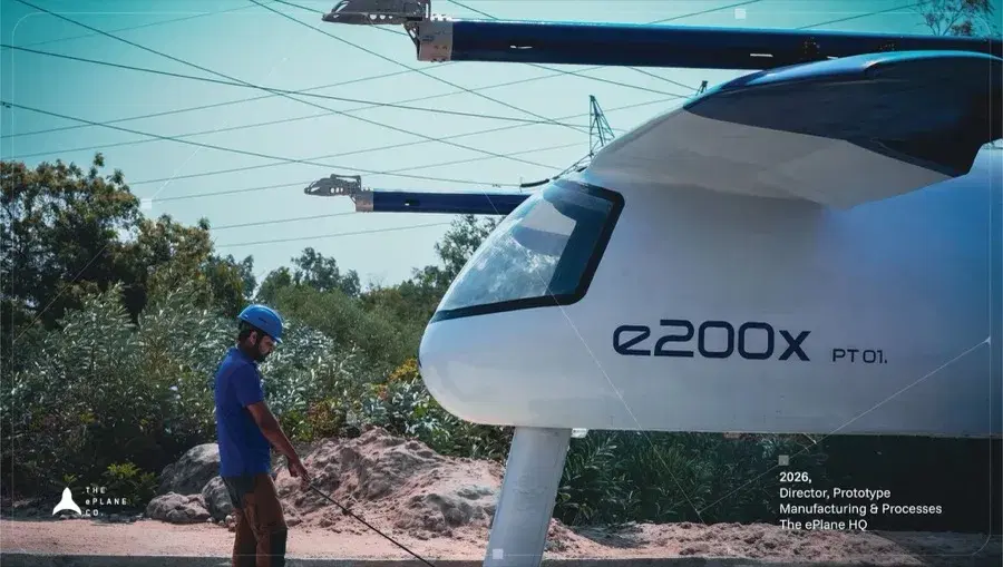 The e200X-PT01 outside the prototype shop